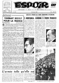 Espoir : Organe de la VIª Union régionale de la C.N.T.F. Num. 43, 28 octobre 1962 | Biblioteca Virtual Miguel de Cervantes