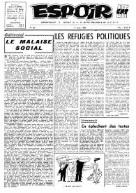 Espoir : Organe de la VIª Union régionale de la C.N.T.F. Num. 63, 17 mars 1963 | Biblioteca Virtual Miguel de Cervantes