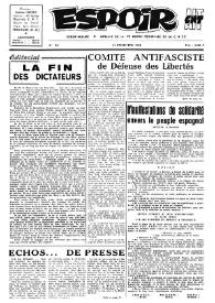 Espoir : Organe de la VIª Union régionale de la C.N.T.F. Num. 98, 17 novembre 1963 | Biblioteca Virtual Miguel de Cervantes