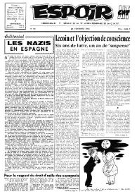 Espoir : Organe de la VIª Union régionale de la C.N.T.F. Num. 99, 24 novembre 1963 | Biblioteca Virtual Miguel de Cervantes