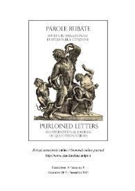 Parole rubate. Rivista internazionale di studi sulla citazione = Purloined Letters. An International Journal of Quotation Studies. Fascicolo n. 8, diciembre 2013. Speciale Cervantes. El robo que robaste. El universo de la citas y Miguel de Cervantes / bajo la dirección de Aurora Egido | Biblioteca Virtual Miguel de Cervantes