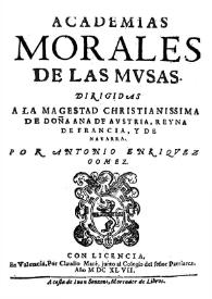  Academias morales de las musas ... / por Antonio Enriquez Gomez | Biblioteca Virtual Miguel de Cervantes