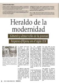 Heraldo de la modernidad. Génesis y desarrollo de la prensa hispano-filipina en el siglo XIX / José María Fernández Palacios | Biblioteca Virtual Miguel de Cervantes