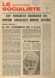 Le Nouveau Socialiste. 3e Année, numéro 58, dimanche 15 septembre 1974 | Biblioteca Virtual Miguel de Cervantes