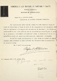 Carta de Rafael Altamira a Antonio Maura. Madrid, 26 de octubre de 1923 | Biblioteca Virtual Miguel de Cervantes