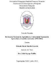 De Escuela Nacional de Agricultura a Universidad Nacional de Agricultura, el cambio curricular (1993-2012) / Orlando David Murillo Lizardo | Biblioteca Virtual Miguel de Cervantes