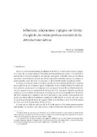 Influencias, adaptaciones y plagios en Nebrija: el capítulo "De ordine partium orationis de las Introductiones latinae" / Marco A. Gutiérrez | Biblioteca Virtual Miguel de Cervantes