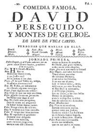 Comedia famosa. David perseguido, y Montes de Gelboe / de Lope de Vega Carpio | Biblioteca Virtual Miguel de Cervantes