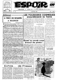 Espoir : Organe de la VIª Union régionale de la C.N.T.F. Num. 111, 16 février 1964 | Biblioteca Virtual Miguel de Cervantes