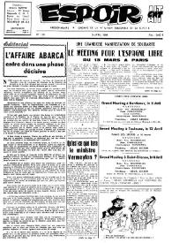 Espoir : Organe de la VIª Union régionale de la C.N.T.F. Num. 118, 5 avril 1964 | Biblioteca Virtual Miguel de Cervantes