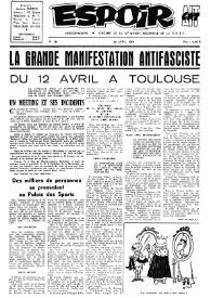 Espoir : Organe de la VIª Union régionale de la C.N.T.F. Num. 121, 26 avril 1964 | Biblioteca Virtual Miguel de Cervantes