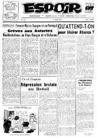 Espoir : Organe de la VIª Union régionale de la C.N.T.F. Num. 124, 17 mai 1964 | Biblioteca Virtual Miguel de Cervantes