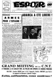 Espoir : Organe de la VIª Union régionale de la C.N.T.F. Num. 131, 5 juillet 1964 | Biblioteca Virtual Miguel de Cervantes