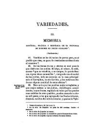 Memoria histórica, política y económica de esta provincia de Misiones de indios guaranís, dispuestas por D. Gonzalo de Doblas ... (Continuará) (III) [Boletín de la Real Academia de la Historia, tomo 2 (1883)] | Biblioteca Virtual Miguel de Cervantes