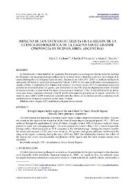 Impacto de los eventos de sequía en la región de la cuenca hidrográfica de la Laguna Sauce Grande (provincia de Buenos Aires, Argentina) / María E. Carbone, Claudia F. Fornerón y María C. Piccolo | Biblioteca Virtual Miguel de Cervantes