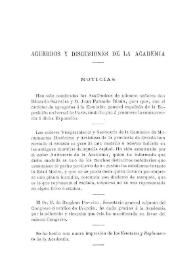 Noticias. Boletín de la Real Academia de la Historia, tomo 2 (1882). Cuaderno II. Acuerdos y discusiones de la Academia | Biblioteca Virtual Miguel de Cervantes