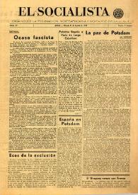 El Socialista (Argel). Núm. 27, 11 de agosto de 1945 | Biblioteca Virtual Miguel de Cervantes