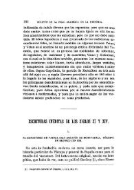 Escrituras inéditas de los siglos XI y XIV: El monasterio de Varria (San Agustín de Echevarría, término de Elorrio) en 1053; Venta de una esclava mora por un judío en 1313 / Fidel Fita | Biblioteca Virtual Miguel de Cervantes