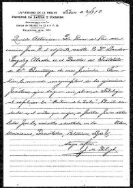 Carta de J. M. Dihigo a Rafael Altamira. La Habana, 22 de febrero de 1910  | Biblioteca Virtual Miguel de Cervantes