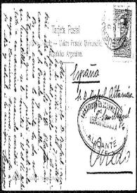 Tarjeta postal de Sempere a Rafael Altamira. 26 de enero de 1909 | Biblioteca Virtual Miguel de Cervantes