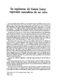 La "quimera" de García Lorca: expresión surrealista de un mito / Sarah Turel | Biblioteca Virtual Miguel de Cervantes