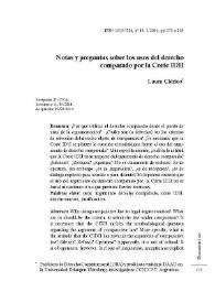 Notas y preguntas sobre los usos del derecho comparado por la Corte IDH / Laura Clérico | Biblioteca Virtual Miguel de Cervantes