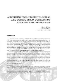 Aproximaciones traductológicas a lo cómico en las comedias de situación estadounidenses / Marco Agnetta | Biblioteca Virtual Miguel de Cervantes