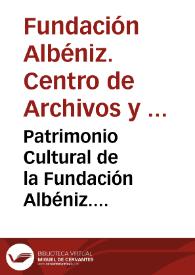 Patrimonio Cultural de la Fundación Albéniz. Descripción de los Fondos | Biblioteca Virtual Miguel de Cervantes