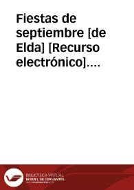 Fiestas de septiembre [de Elda] [Recurso electrónico]. septiembre Año 1935 | Biblioteca Virtual Miguel de Cervantes