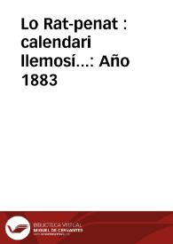 Lo Rat-penat : calendari llemosí... Año 1883 | Biblioteca Virtual Miguel de Cervantes