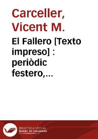 El Fallero : periòdic festero, buñolero y sandunquero. Año 1936 Número 16 | Biblioteca Virtual Miguel de Cervantes