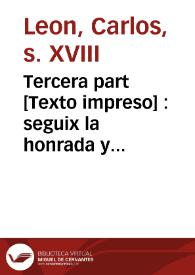 Tercera part : seguix la honrada y critica conversació entre Nelo y Quelo | Biblioteca Virtual Miguel de Cervantes