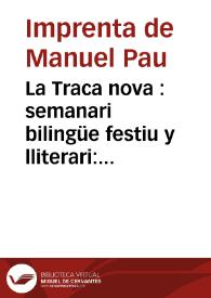 La Traca nova : semanari bilingüe festiu y lliterari. Año IV Época II Número 31 - 15 junio 1912 | Biblioteca Virtual Miguel de Cervantes