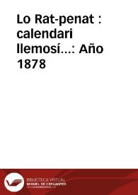 Lo Rat-penat : calendari llemosí... Año 1878 | Biblioteca Virtual Miguel de Cervantes