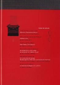 Campo de Agramante: revista de literatura. Núm. 19 (otoño-invierno 2013). Notas de lectura | Biblioteca Virtual Miguel de Cervantes