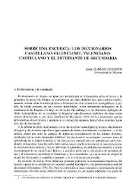 Sobre una encuesta: los diccionarios castellano-valenciano, valenciano-castellano y el estudiante de Secundaria / Jaime Climent de Benito | Biblioteca Virtual Miguel de Cervantes