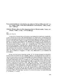 Paul-Louis Cambuzat, L'évolution des cites du Tell en Ifrîkiya du VII.° au XI.° siécle, Argel, Office des Publications Universitaires, 1986, 2 vols., 227 + 298 pp. ; URBAMA, Petites villes et villes moyennes dans le Monde árabe, Tours, Université, 1986, 2 vols., V-418-838 pp. / Mikel de Epalza | Biblioteca Virtual Miguel de Cervantes