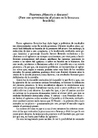 Picaresca, ¿historia o discurso? (Para una aproximación al pícaro en la literatura brasileña) / Mario Miguel González | Biblioteca Virtual Miguel de Cervantes