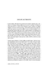 Anales de Literatura Española, núm. 25 (2013). Las/los autoras/es | Biblioteca Virtual Miguel de Cervantes