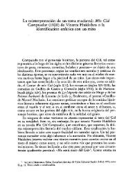 La reinterpretación de un tema medieval: "Mío Cid Campeador" (1928) de Vicente Huidobro o la identificación enfática con un mito / Hans Rudolf Picard | Biblioteca Virtual Miguel de Cervantes