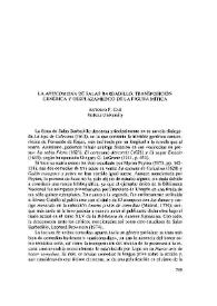 La "anticomedia" de Salas Barbadillo, transposición genérica y desplazamiento de la figura mítica / Antonio F. Cao | Biblioteca Virtual Miguel de Cervantes