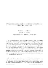 Papeles de Zafiro: signos político-mitológicos en "La vida es sueño" / Frederick A. de Armas | Biblioteca Virtual Miguel de Cervantes