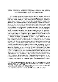 Otra comedia "desconocida" de Lope de Vega: "EL caballero del sacramento" / Víctor Dixon | Biblioteca Virtual Miguel de Cervantes