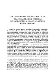 Los intentos de repoblación de la Isla Española por colonias de labradores (1518-1633). Razones de un fracaso  / Alain Milhou | Biblioteca Virtual Miguel de Cervantes