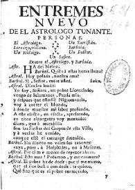 Entremes nuevo de El astrologo tunante | Biblioteca Virtual Miguel de Cervantes