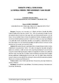 Carlota O'Neill censurada: la novela inédita "Tres hombres y una mujer (1945)" / Rosana Murias Carracedo | Biblioteca Virtual Miguel de Cervantes