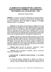 El derecho de asociación en la historia constitucional española, con particular referencia a las leyes de 1887 y 1964 / Daniel Pelayo Olmedo | Biblioteca Virtual Miguel de Cervantes