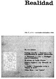 Realidad : revista de cultura y política. Núm. 4, noviembre-diciembre 1964 | Biblioteca Virtual Miguel de Cervantes