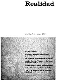 Realidad : revista de cultura y política. Núm. 6, agosto 1965 | Biblioteca Virtual Miguel de Cervantes