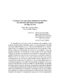 "Y porque vas aquí cómo mienten las estrellas": Los misterios del hado en la tragedia del Siglo de Oro / María Rosa Álvarez Sellers | Biblioteca Virtual Miguel de Cervantes